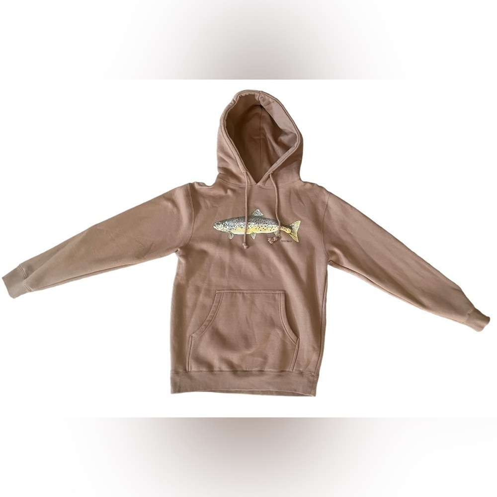 UROKO Brown trout pullover hooded sweatshirt brown/saddle Size S.